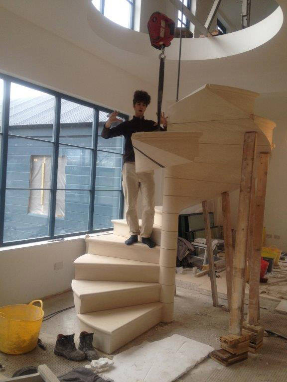 deVOL-kitchens-blog-Cotes Mill-Limestone-spiral-staircase-construction-beautiful-interiors-design-photography-Carvero-art