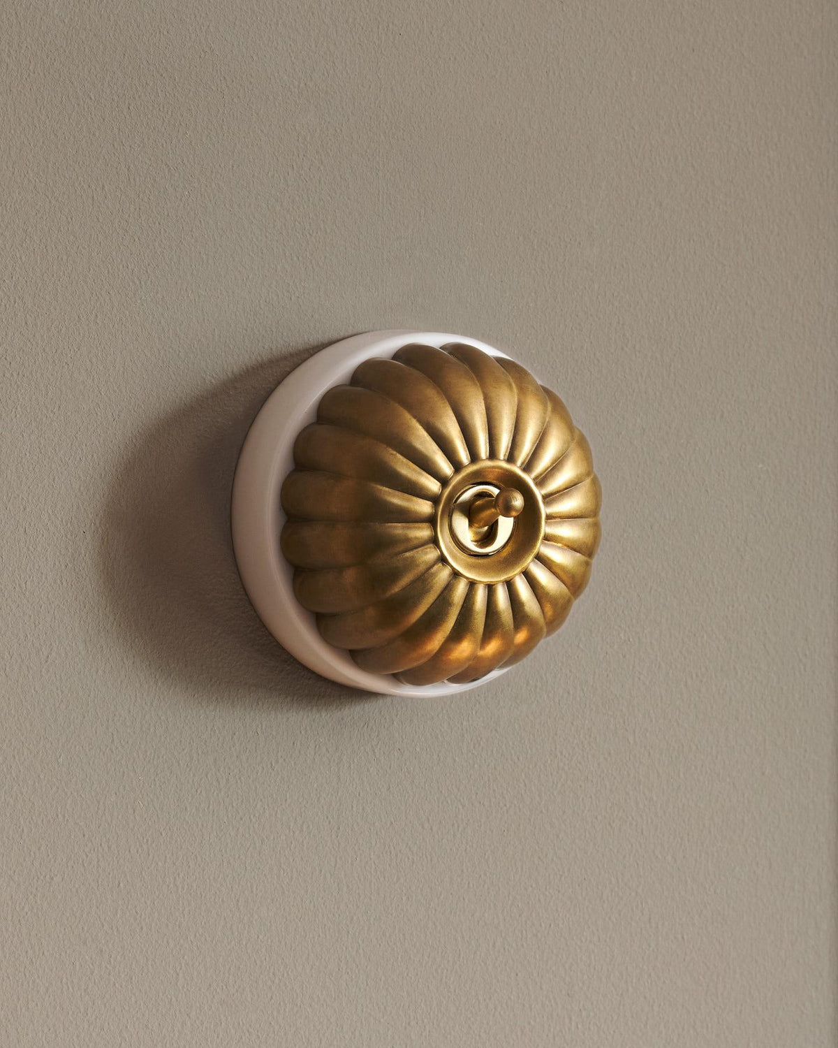 The Jelly Toggle Switch - Aged Brass, White Base, Intermediate TEST