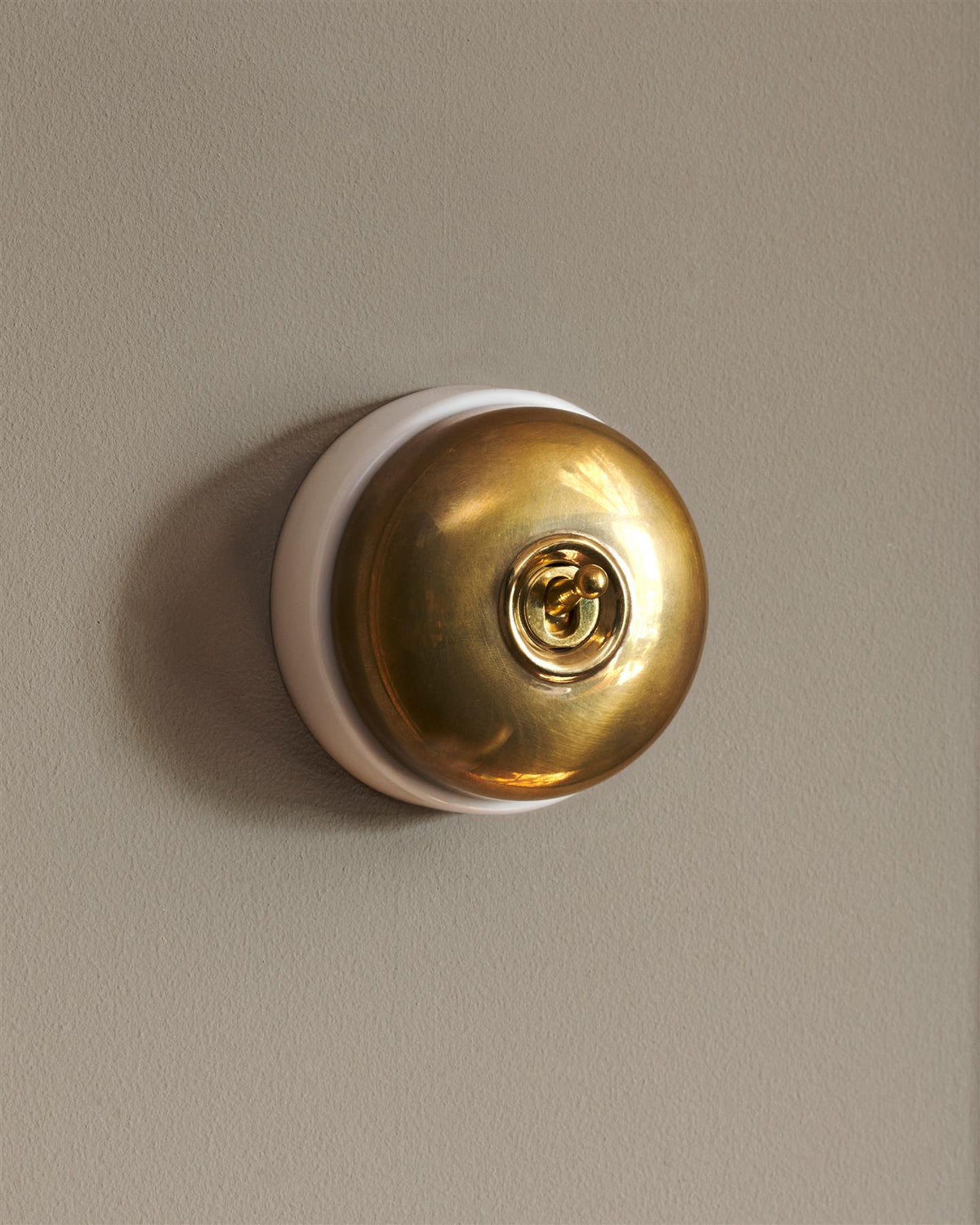 The Dolly Toggle Switch - Heirloom Brass, White Base, Intermediate TEST