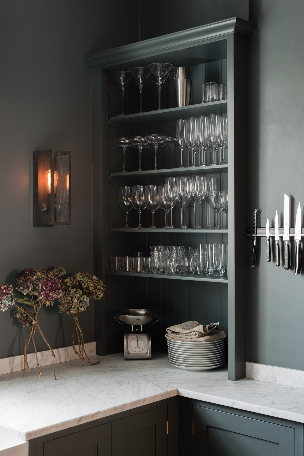 The Bloomsbury Kitchen uses Carrara marble with a smooth, honed finish.
