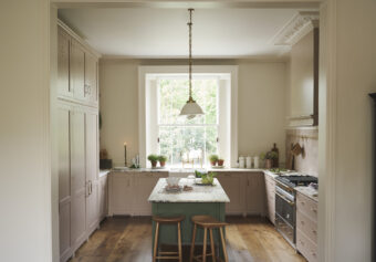 A Pink and Green Shaker Kitchen by deVOL