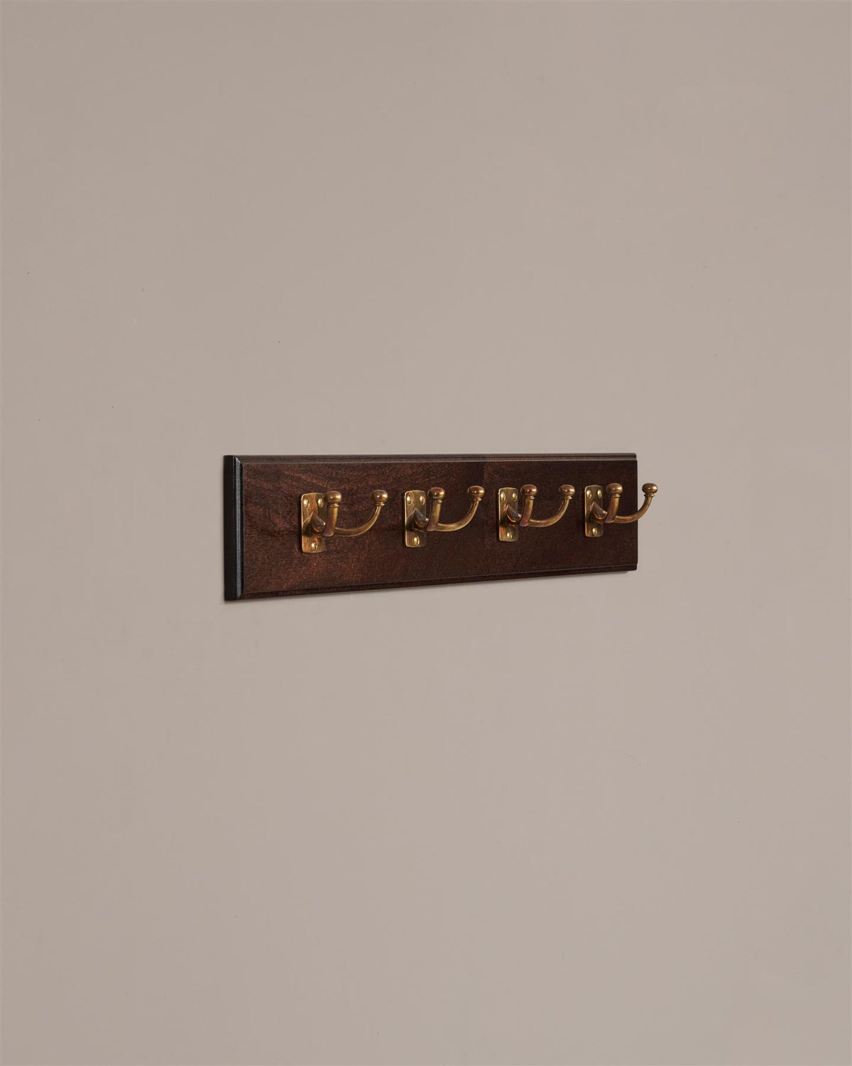 The Twin Edwardian Hook Rack - 4 Hooks, Mahogany Finish TEST