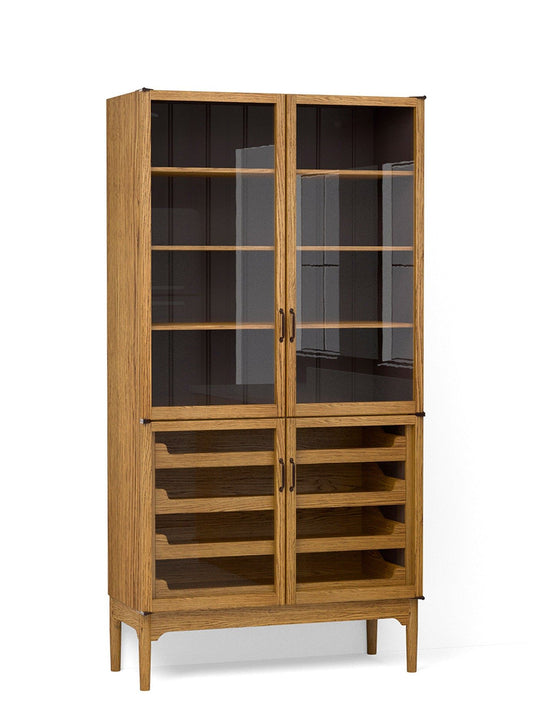 1100mm Freestanding Pantry with Glazed Doors