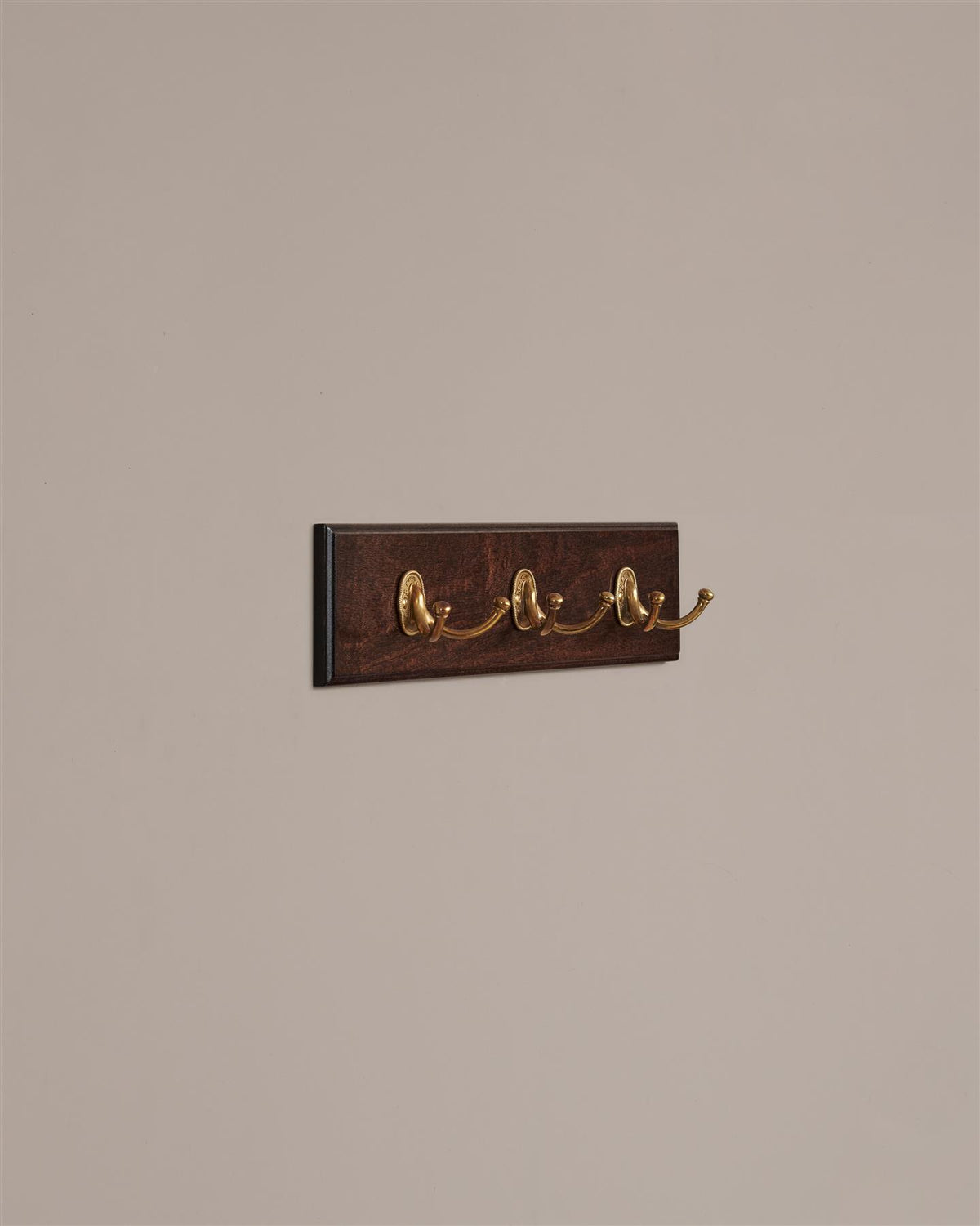 The Twin Parisian Café Hook Rack - 3 Hooks, Mahogany Finish TEST