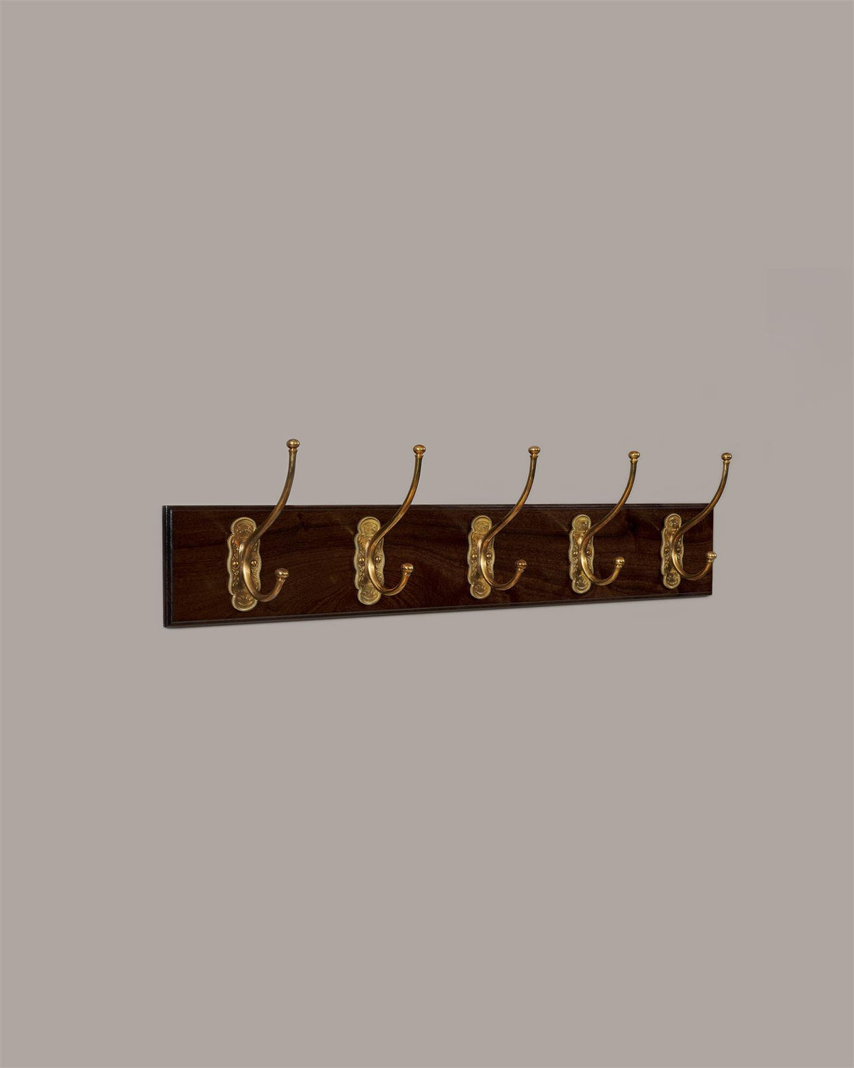 The Grand Parisian Café Hook Rack - 5 Hooks, Mahogany Finish TEST