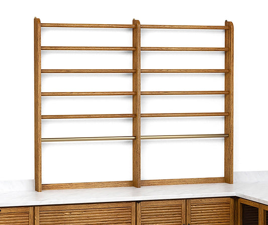 Brass & Oak Countertop Hanging Rack