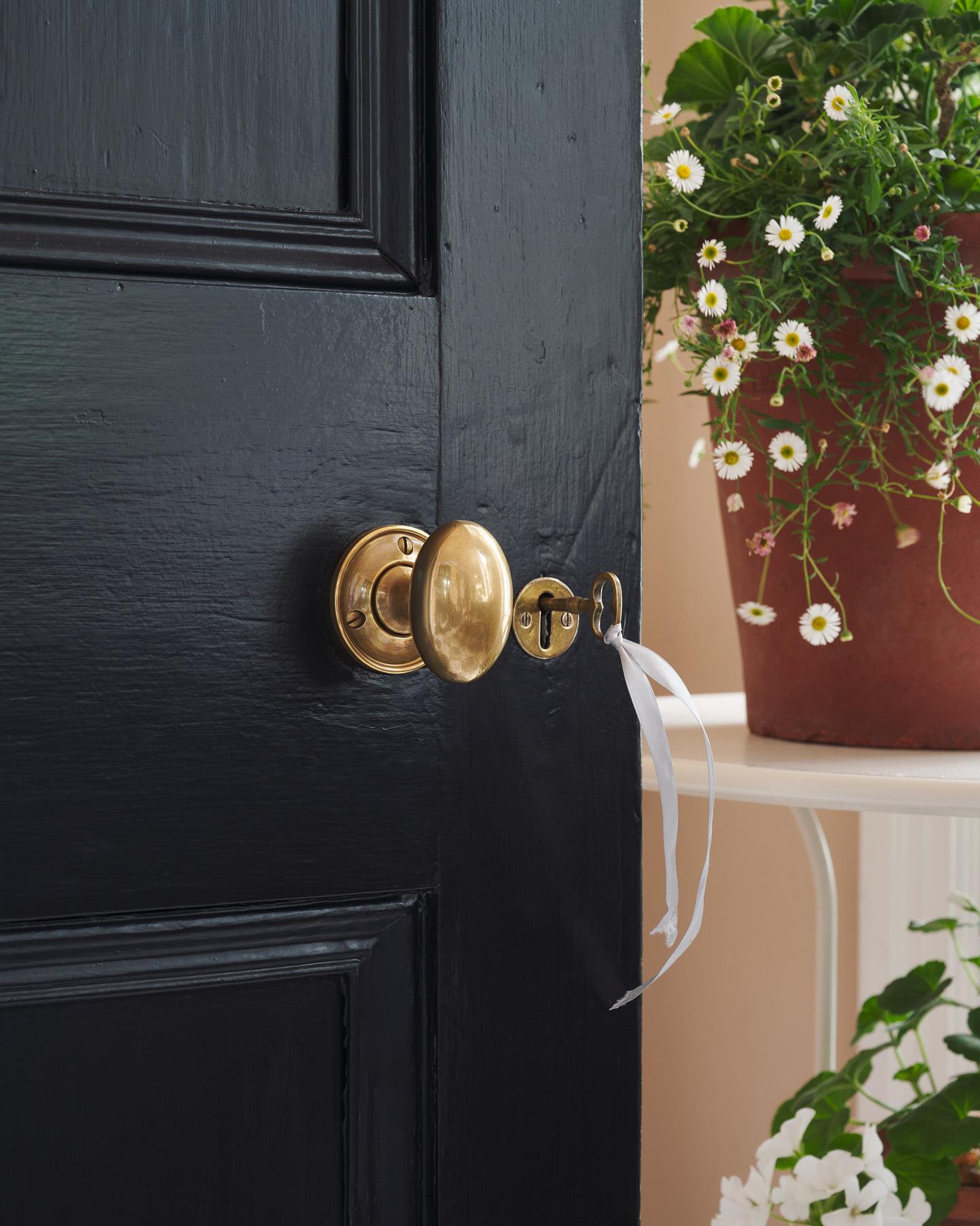 The Clothilde Doorknob with Romilly Backplate