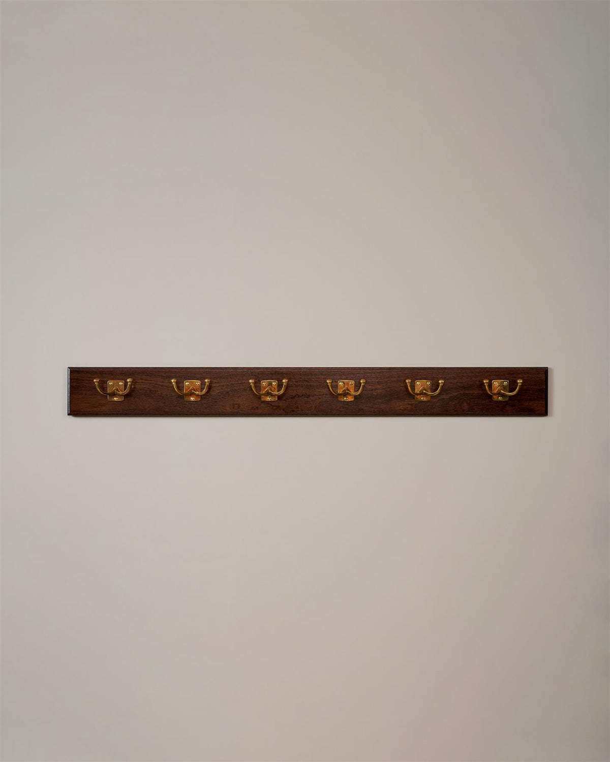 The Twin Edwardian Hook Rack - 6 Hooks, Mahogany Finish TEST