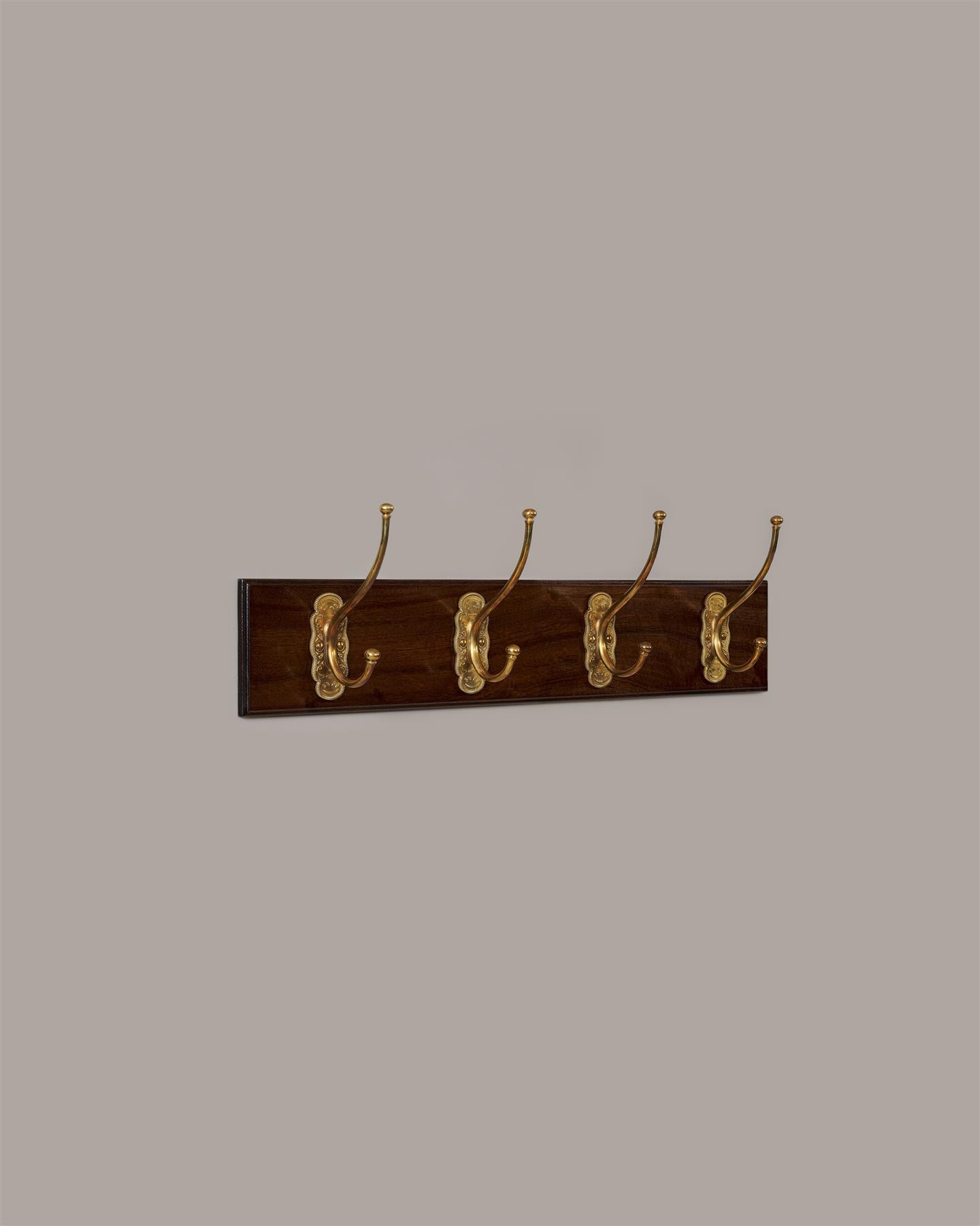 The Grand Parisian Café Hook Rack - 4 Hooks, Mahogany Finish