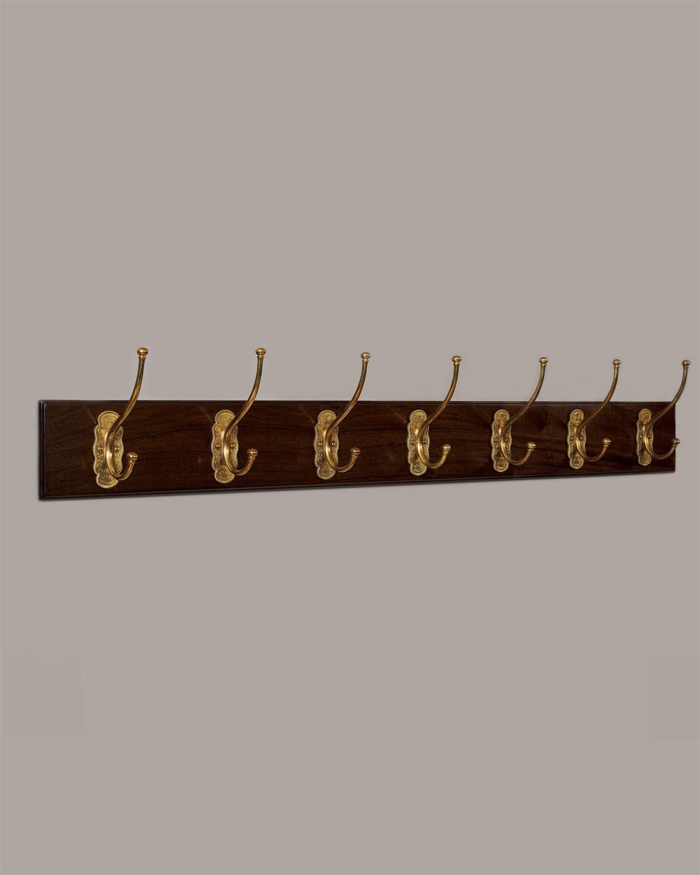 The Grand Parisian Café Hook Rack - 7 Hooks, Mahogany Finish