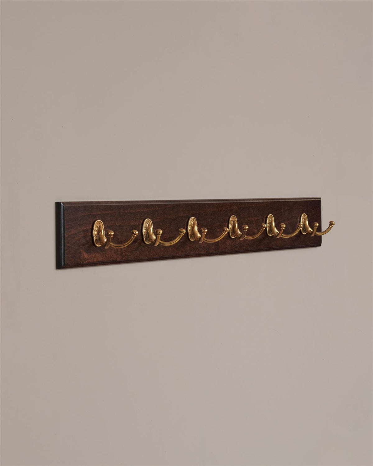 The Twin Parisian Café Hook Rack - 6 Hooks, Mahogany Finish TEST