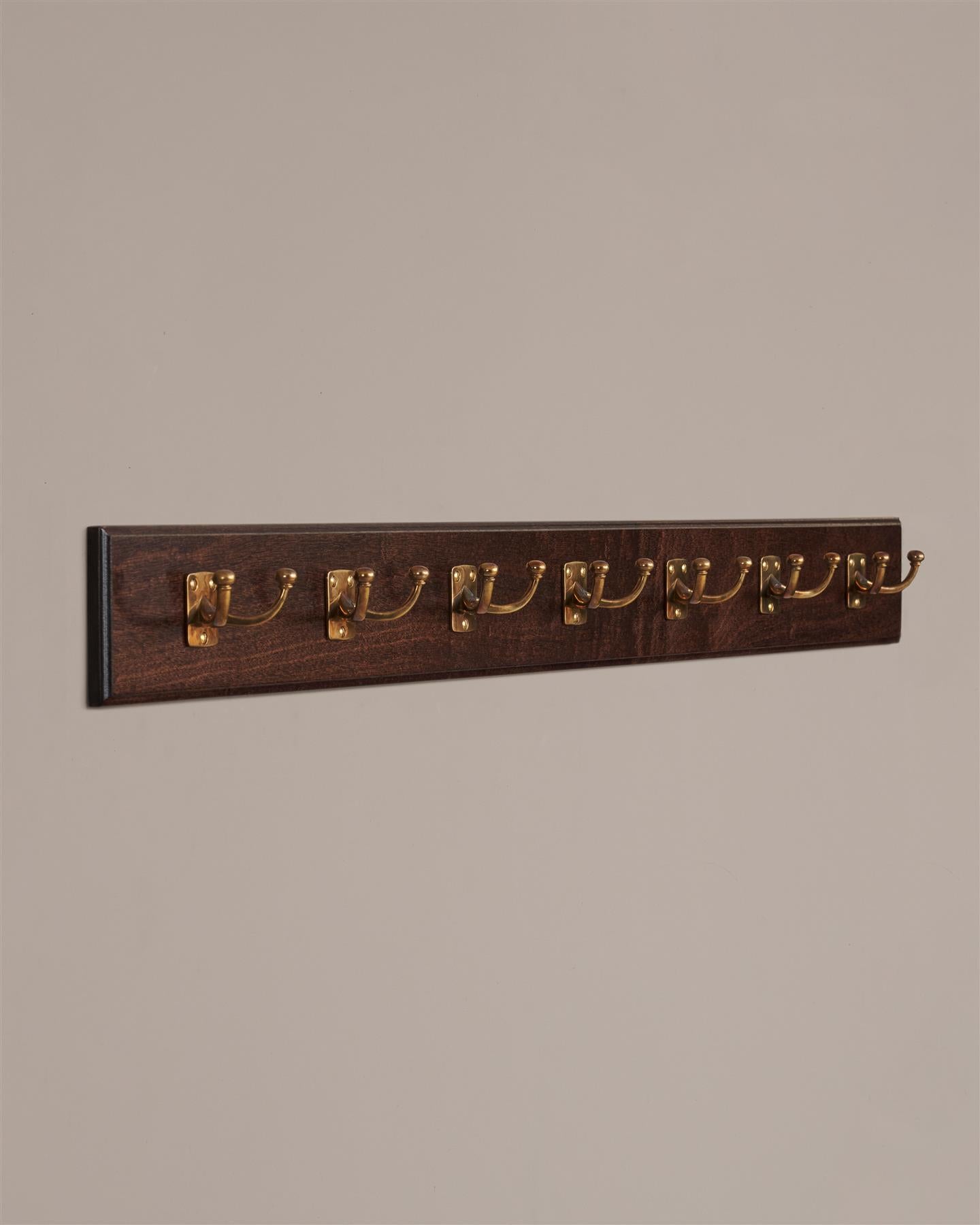 The Twin Edwardian Hook Rack - 7 Hooks, Mahogany Finish