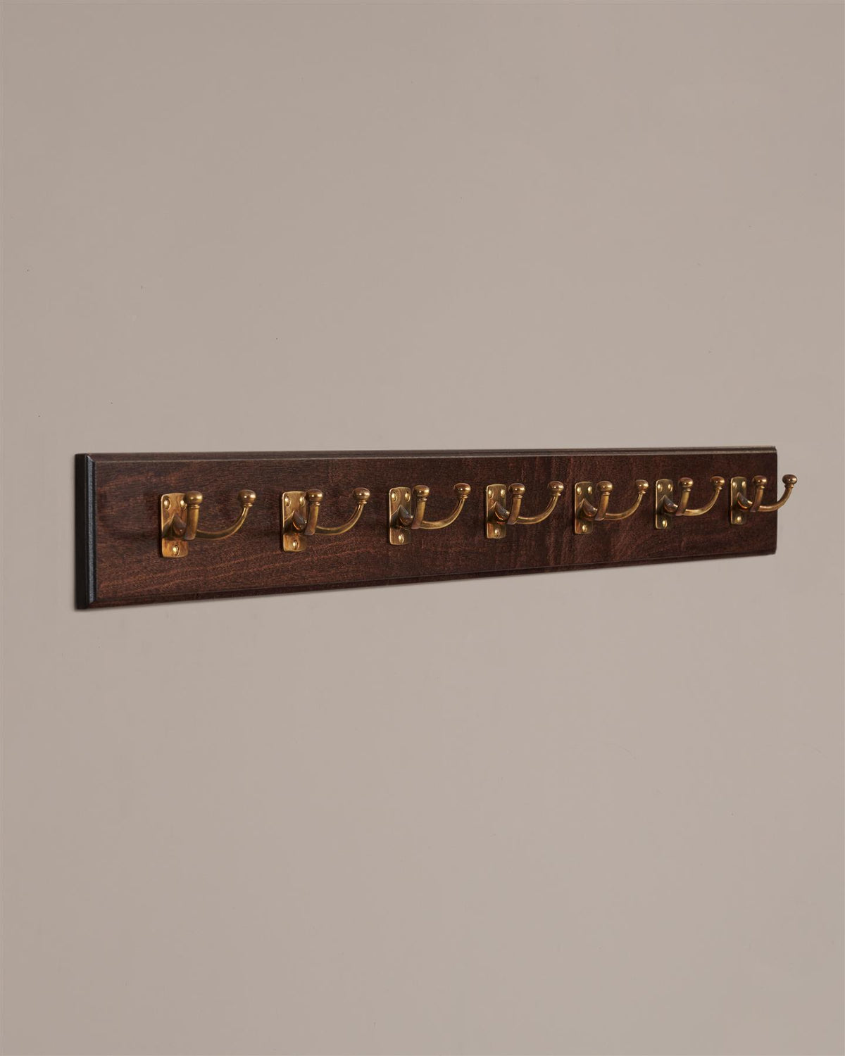 The Twin Edwardian Hook Rack - 7 Hooks, Mahogany Finish TEST