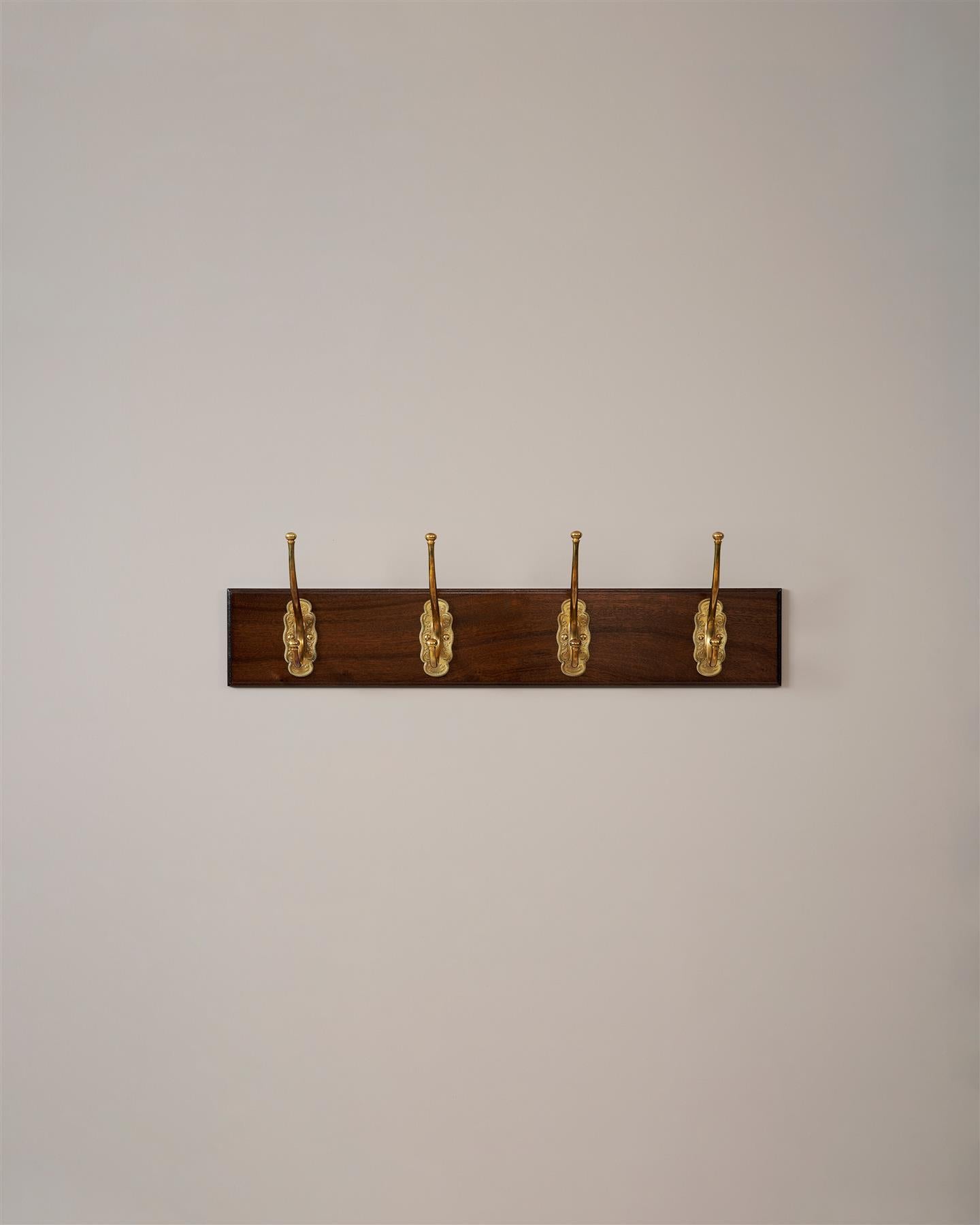 The Grand Parisian Café Hook Rack - 4 Hooks, Mahogany Finish