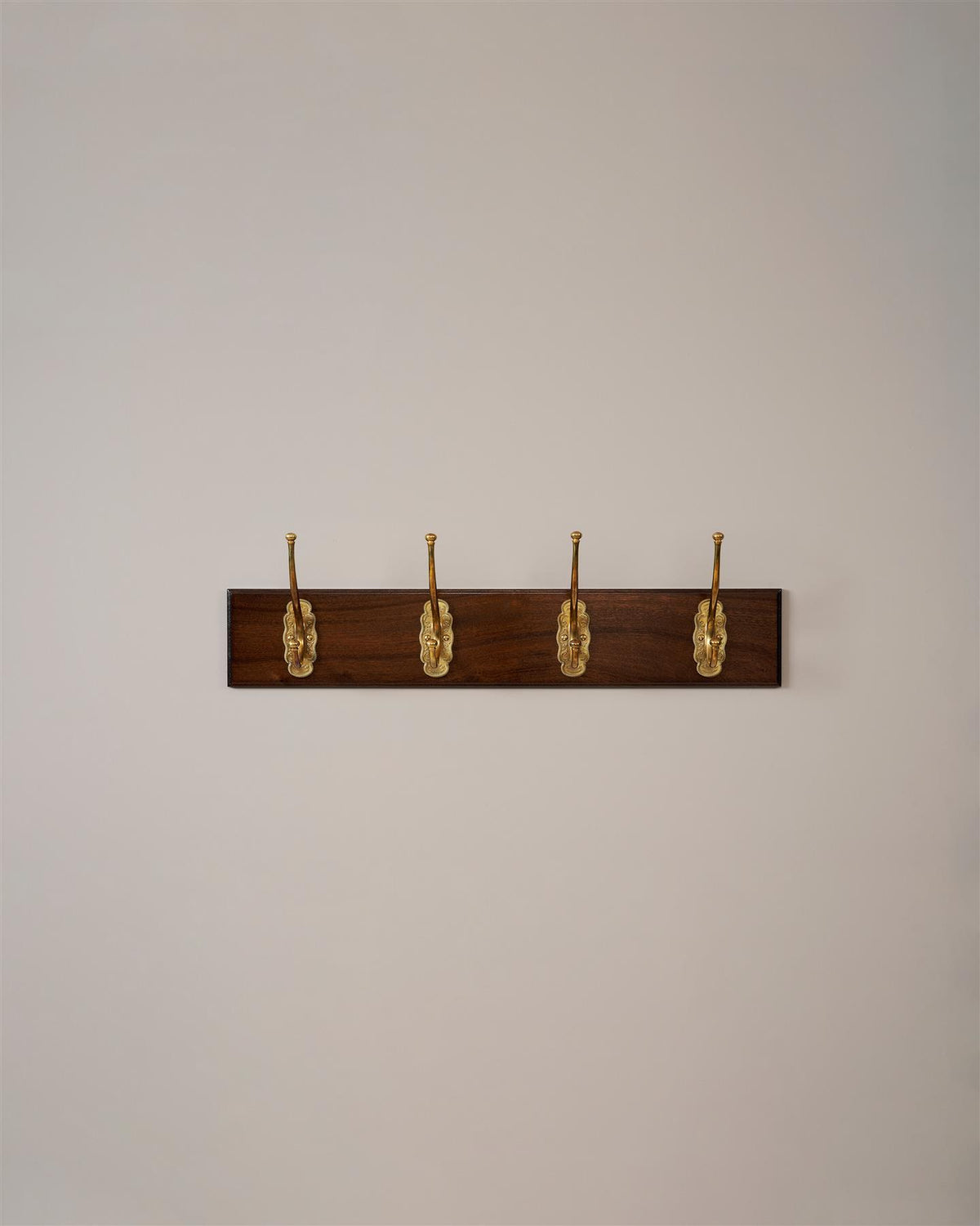 The Grand Parisian Café Hook Rack - 4 Hooks, Mahogany Finish TEST