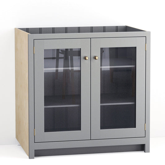 900mm Glazed Double Door Cabinet
