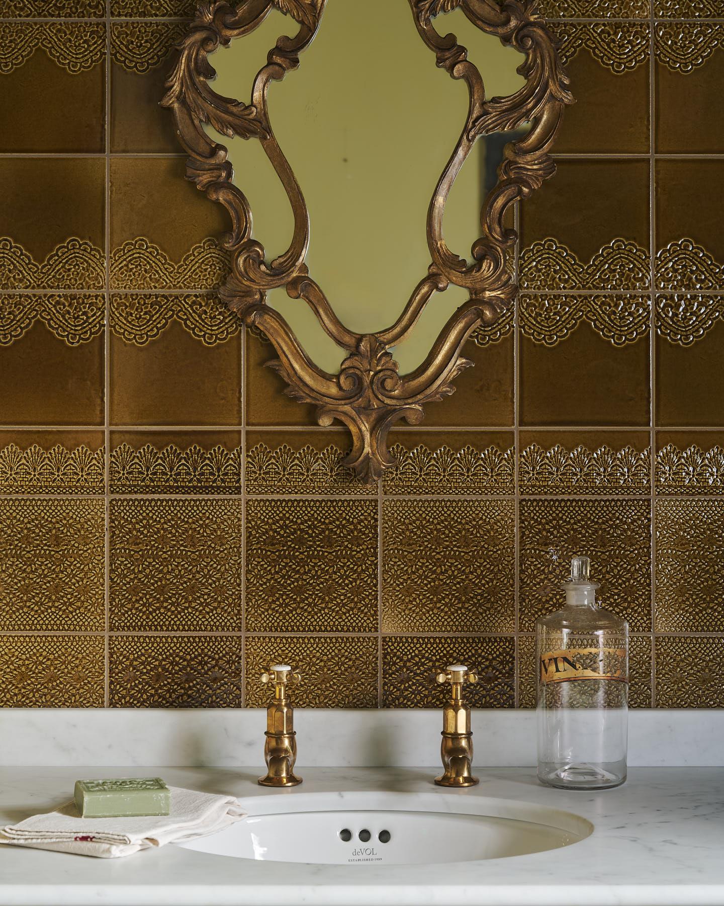 deVOL Aged Brass Basin Pillar Taps