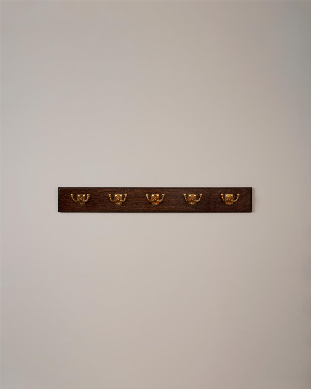 The Twin Edwardian Hook Rack - 5 Hooks, Mahogany Finish TEST