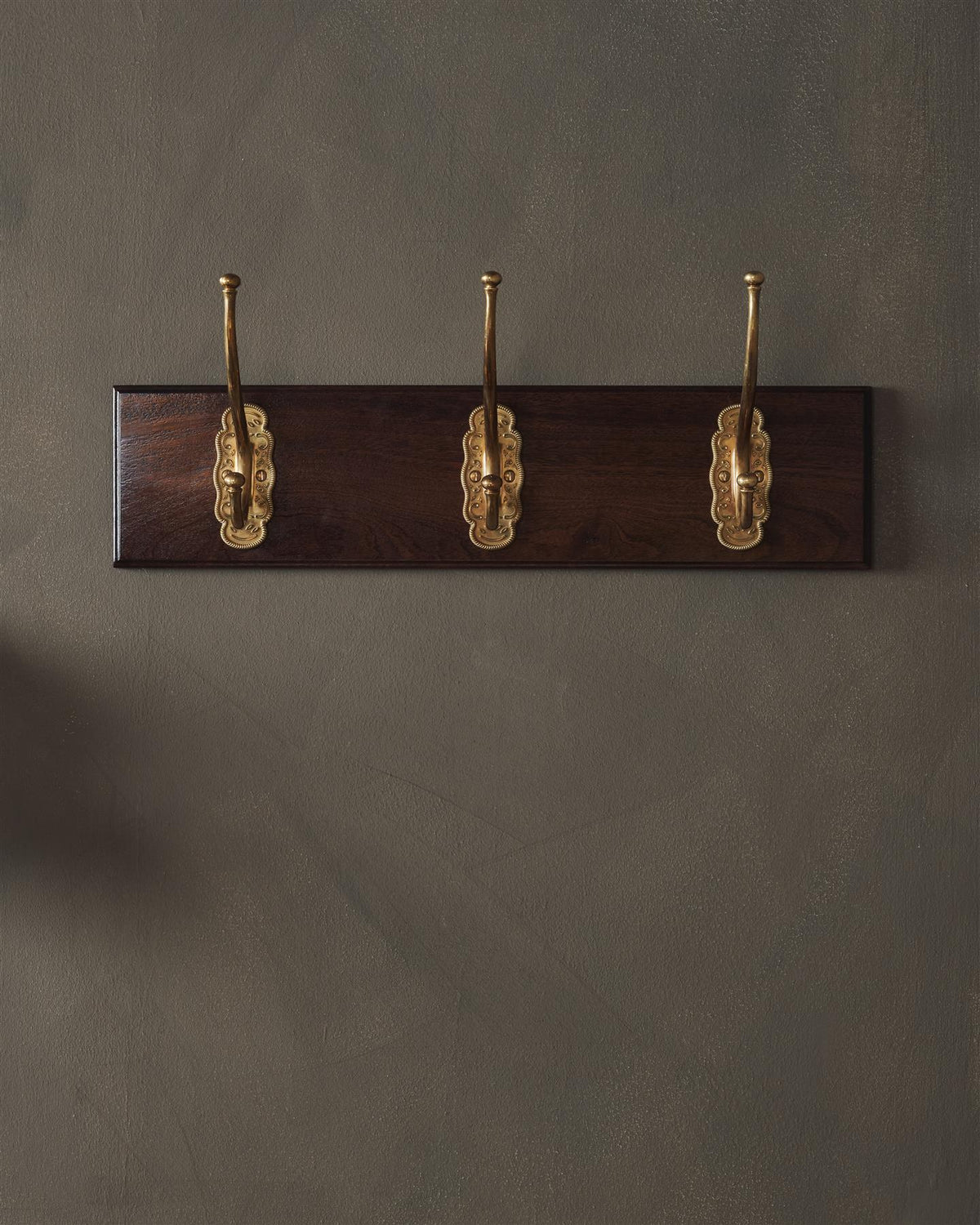 The Grand Parisian Café Hook Rack - 3 Hooks, Mahogany Finish TEST