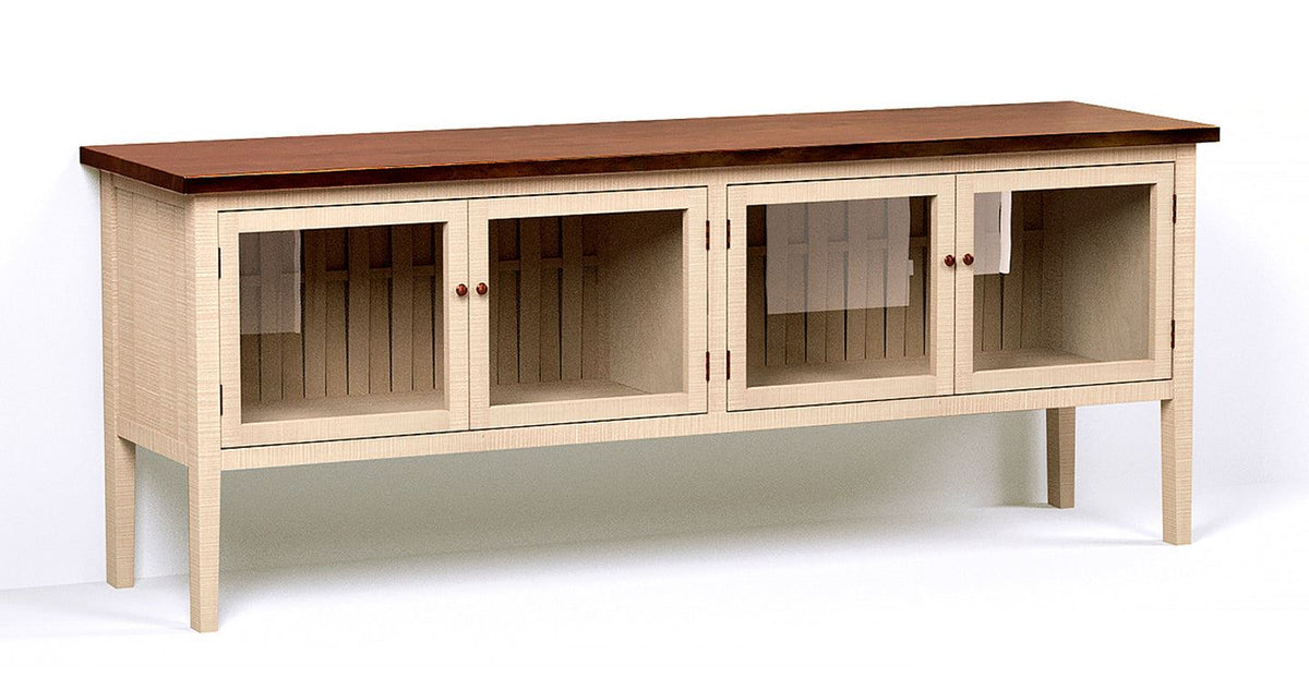 1800mm Sideboard with Glazed Doors & Woven Back Panel