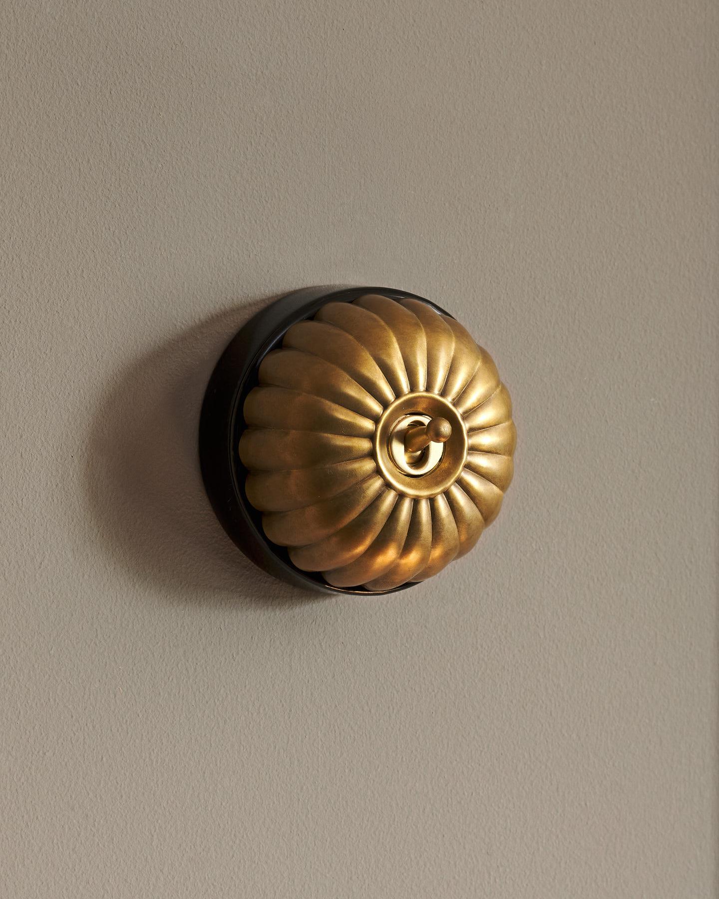 The Jelly Toggle Switch - Aged Brass, Black Base, Intermediate