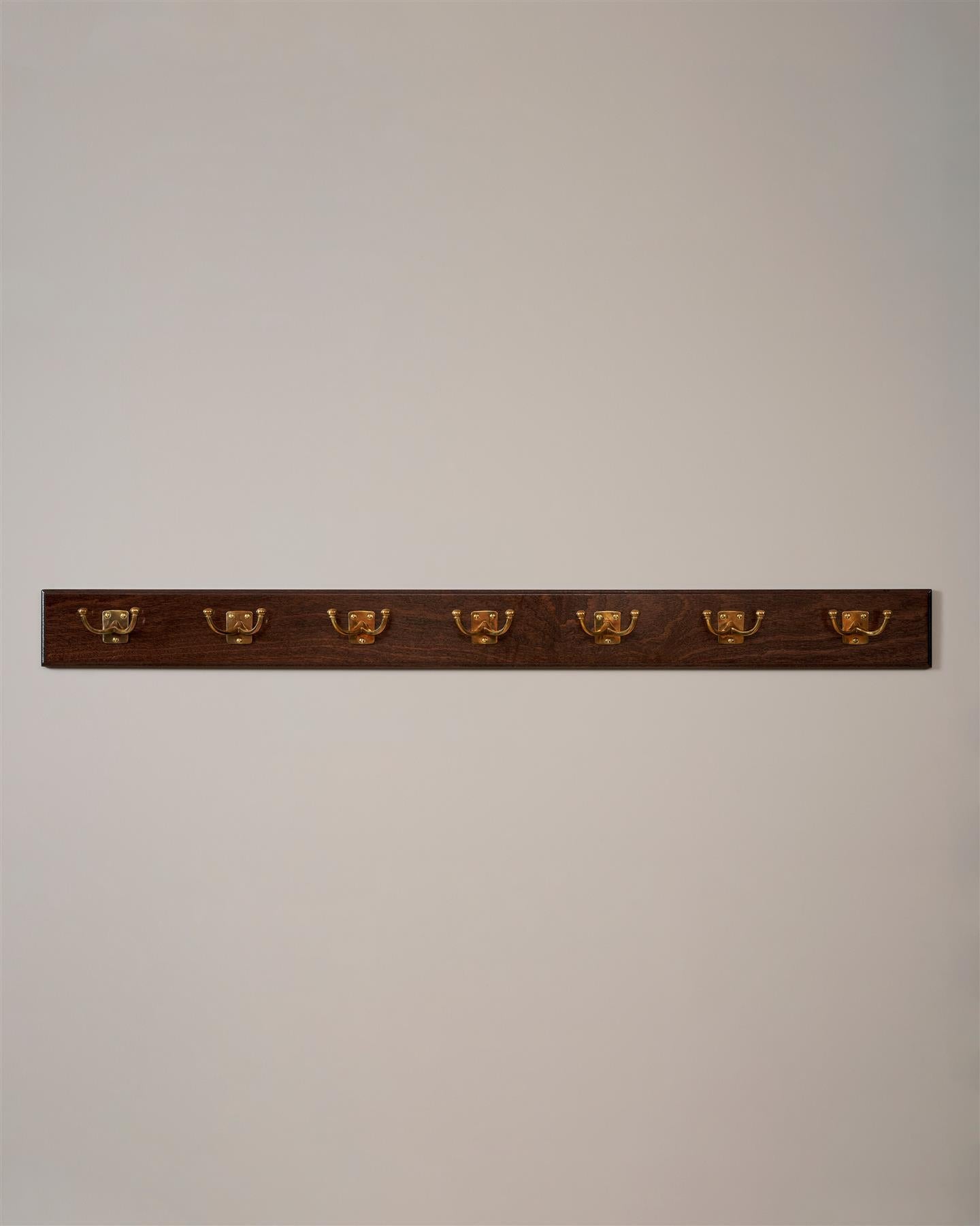 The Twin Edwardian Hook Rack - 7 Hooks, Mahogany Finish