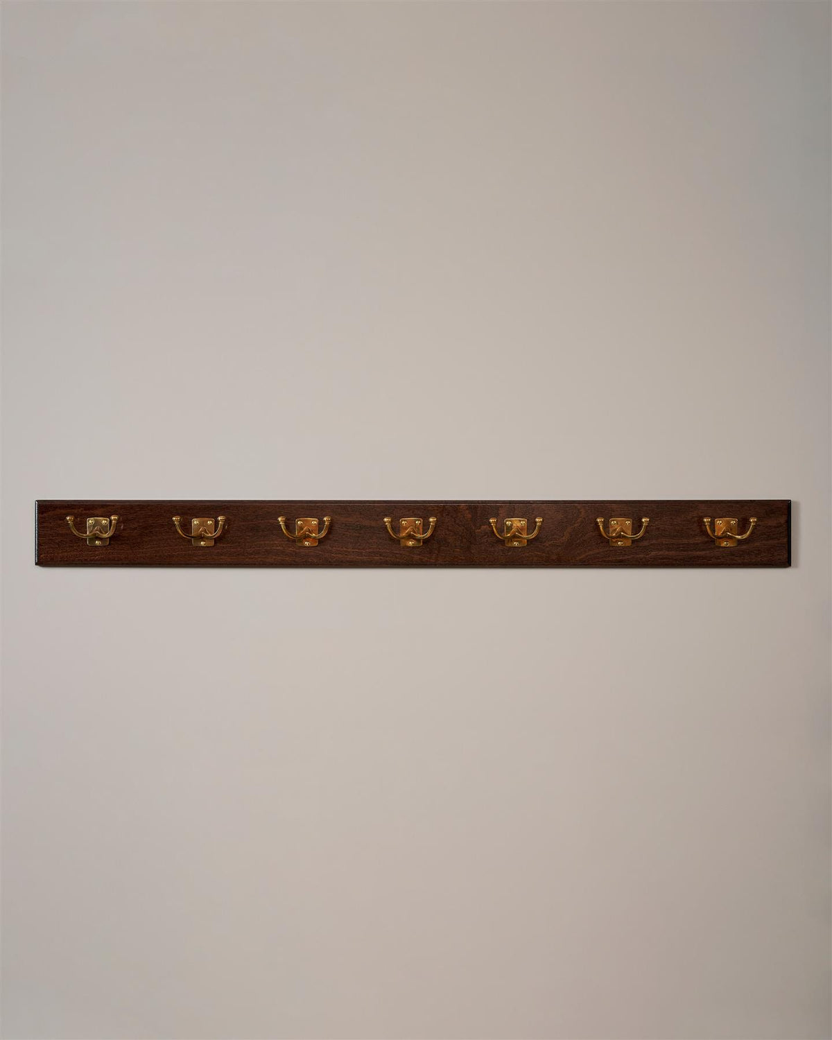 The Twin Edwardian Hook Rack - 7 Hooks, Mahogany Finish TEST