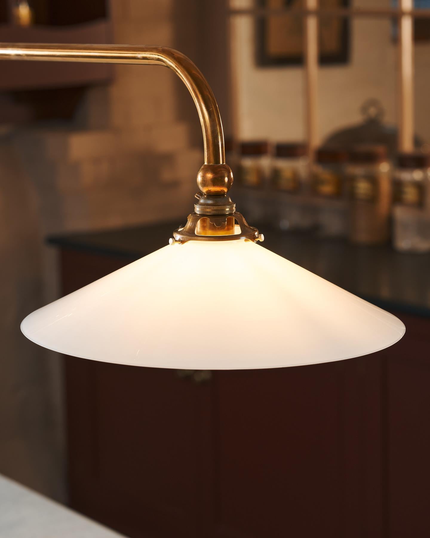 The Heirloom Gaselier Light with Milk Glass Shades - Tall