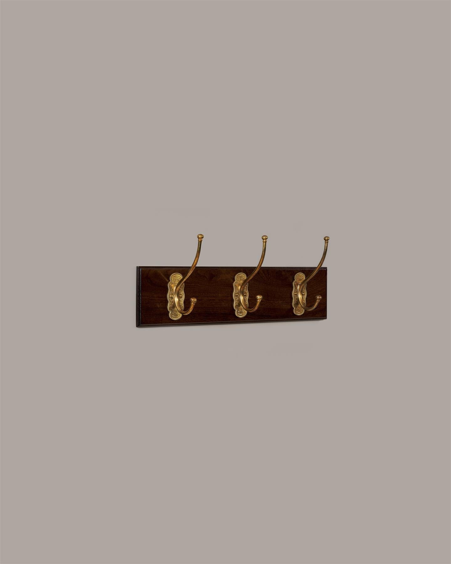 The Grand Parisian Café Hook Rack - 3 Hooks, Mahogany Finish