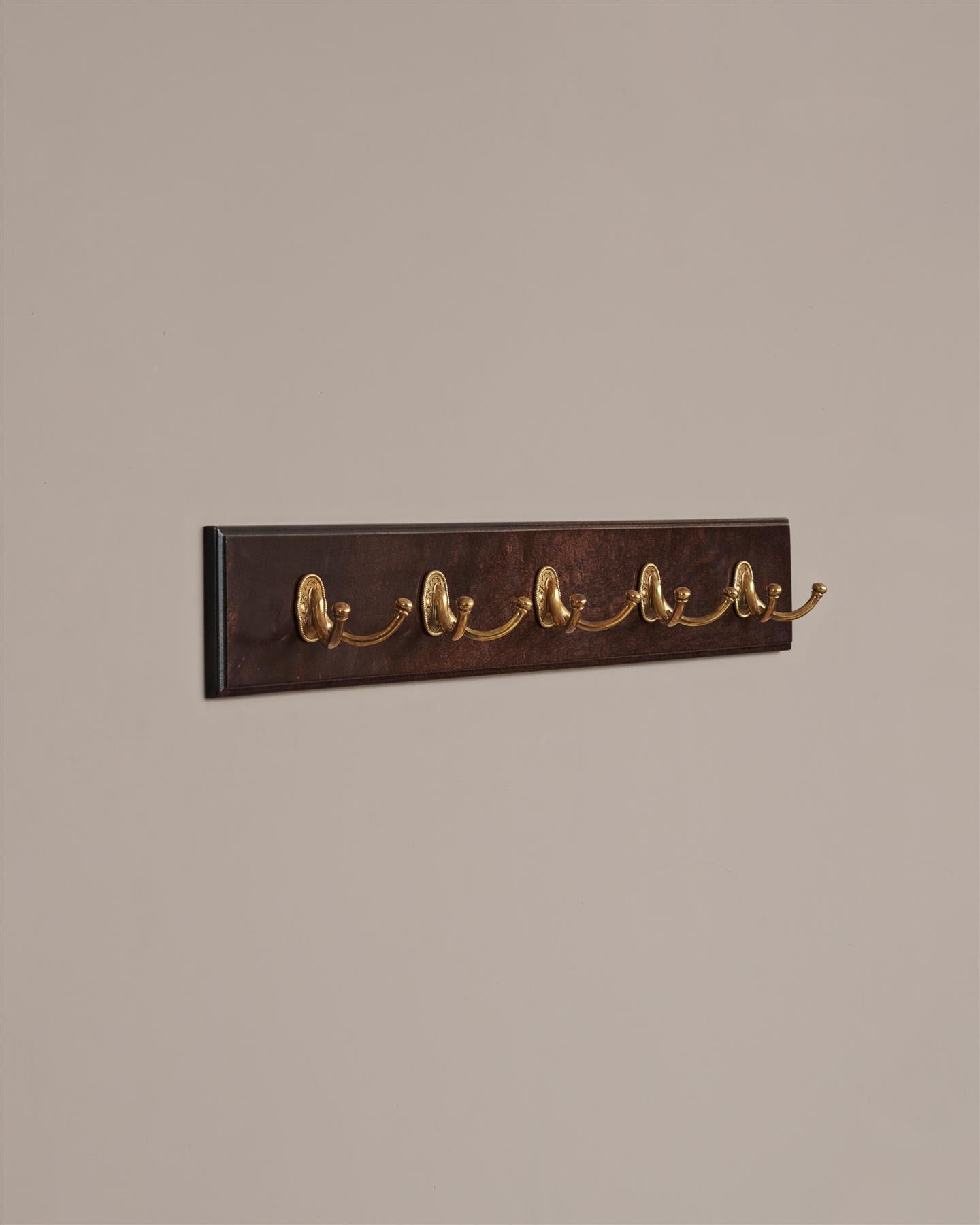The Twin Parisian Café Hook Rack - 5 Hooks, Mahogany Finish