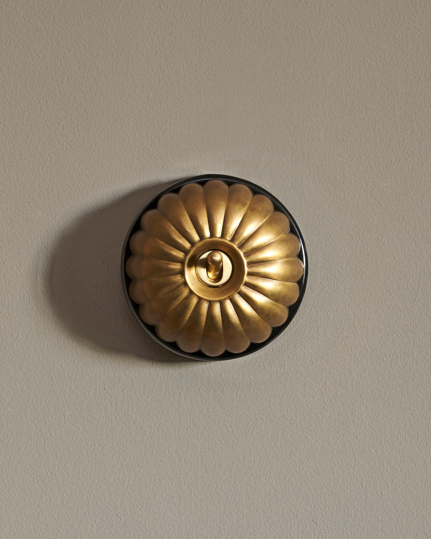The Jelly Toggle Switch - Aged Brass, Black Base, Intermediate