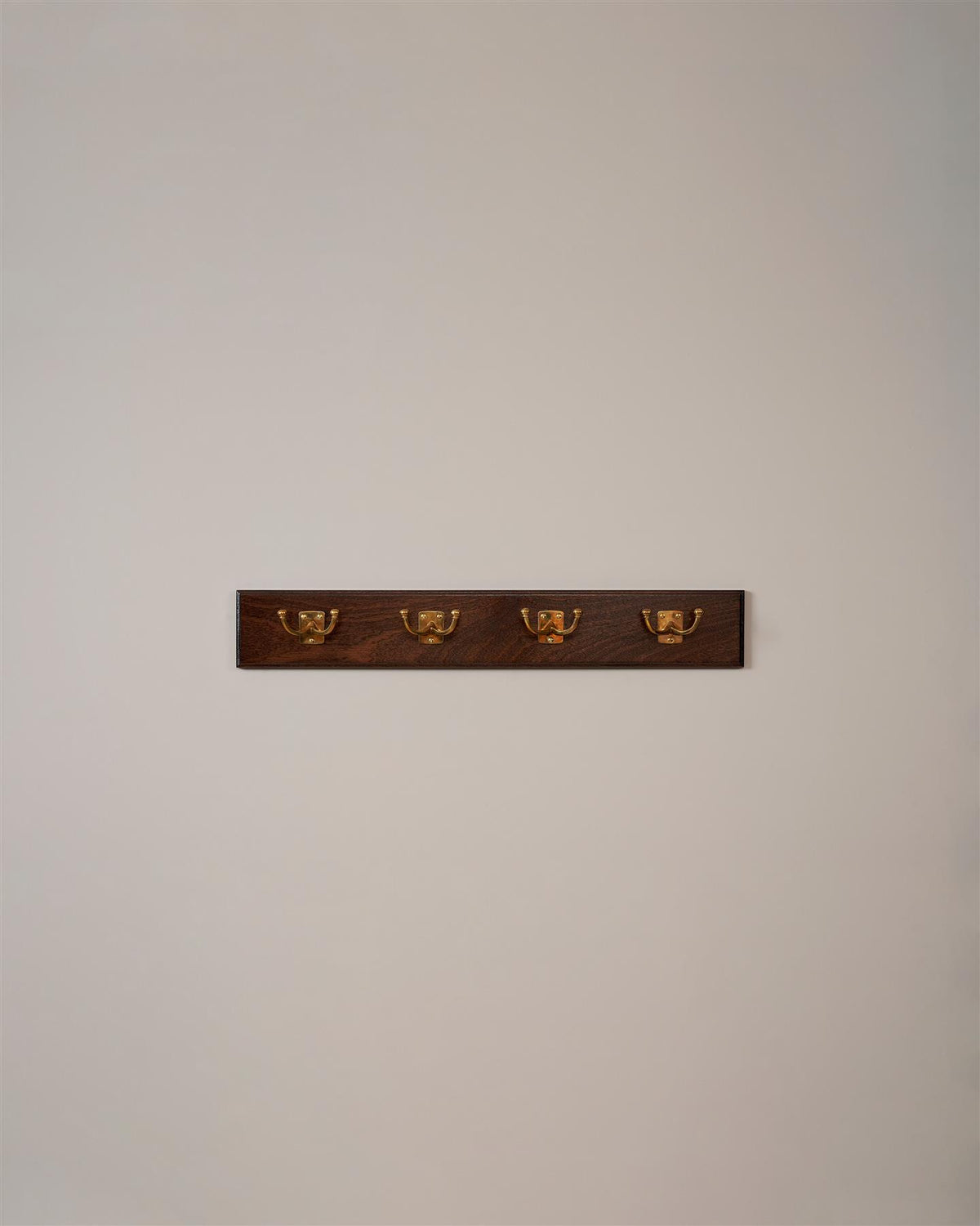 The Twin Edwardian Hook Rack - 4 Hooks, Mahogany Finish TEST