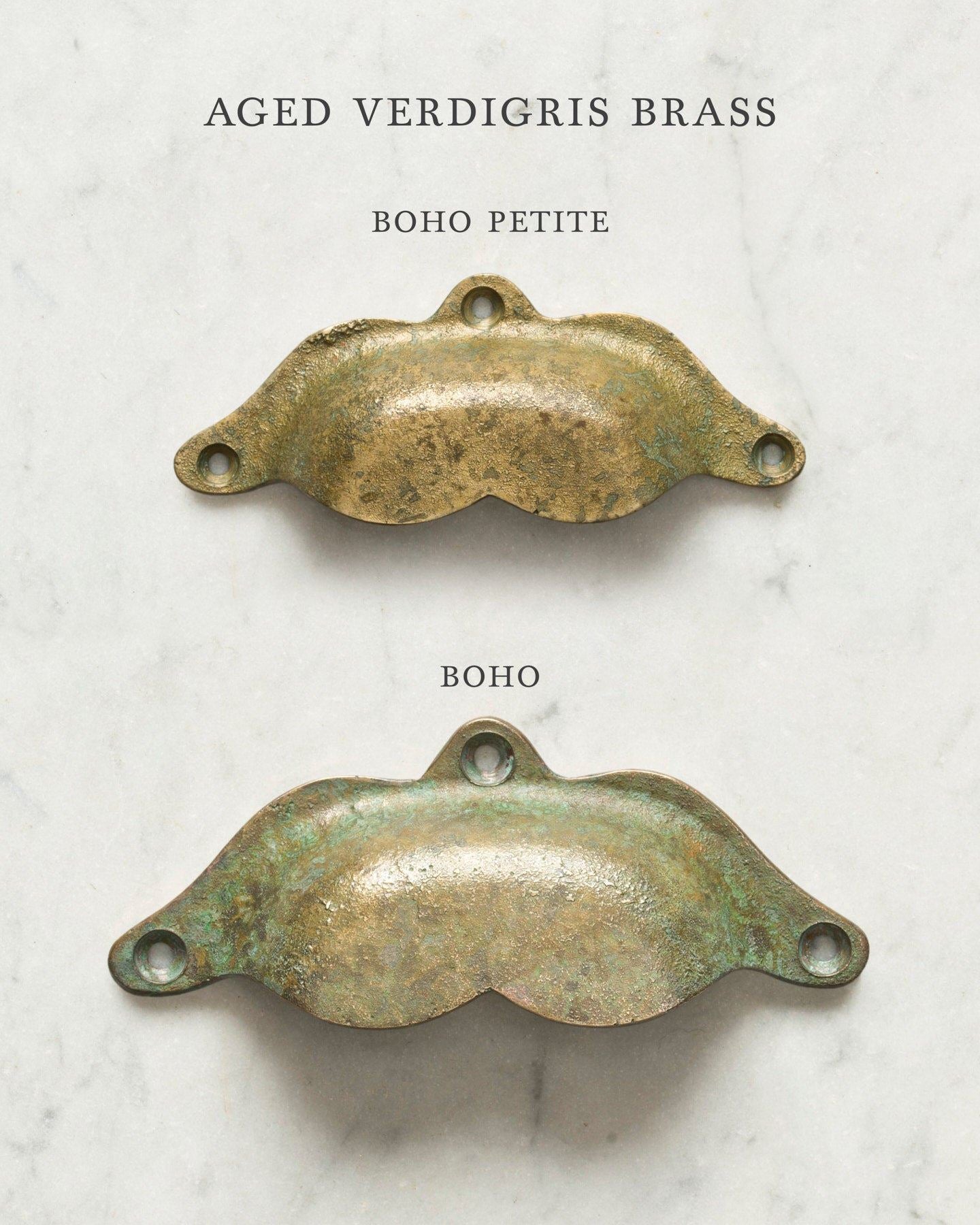Aged Verdigris Brass Boho Handle