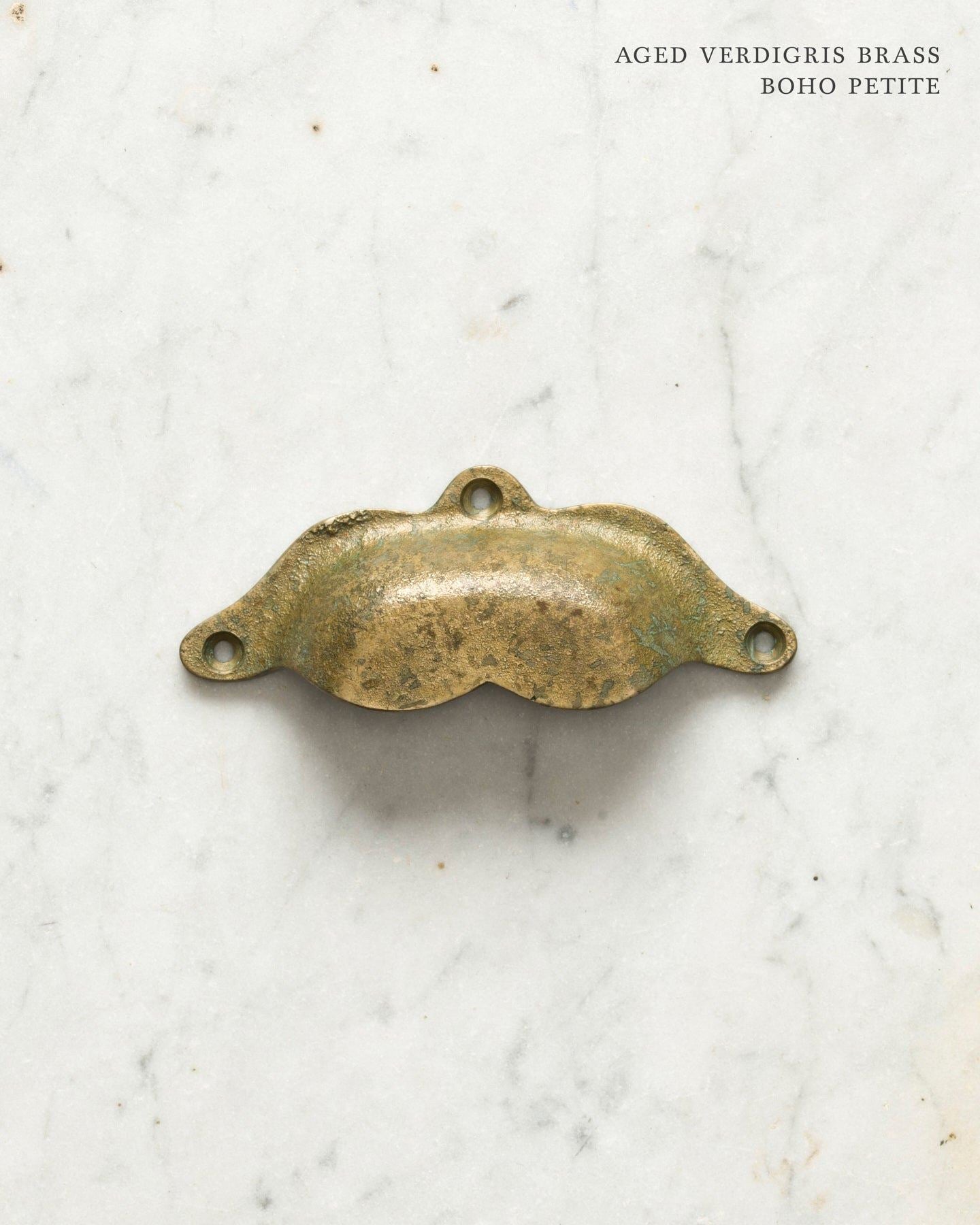 Aged Verdigris Brass Boho Handle - Petite