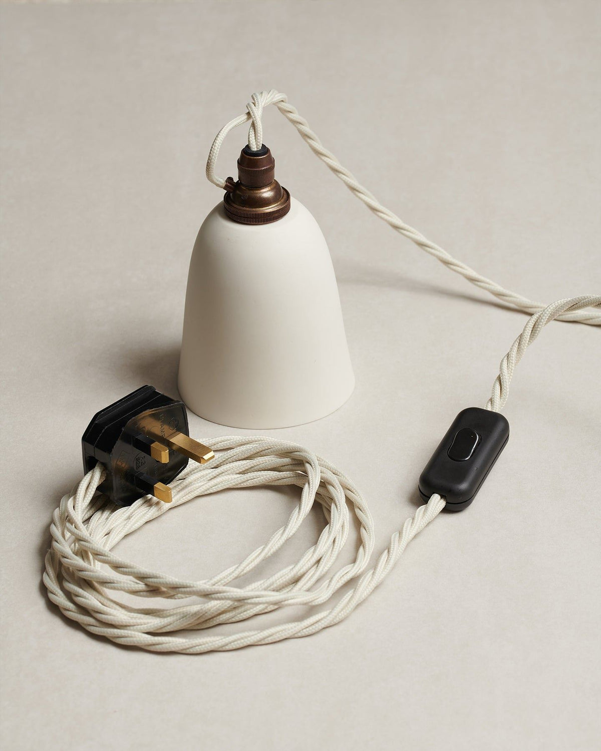 Large Wide Pleat Porcelain Plug-in Light TEST
