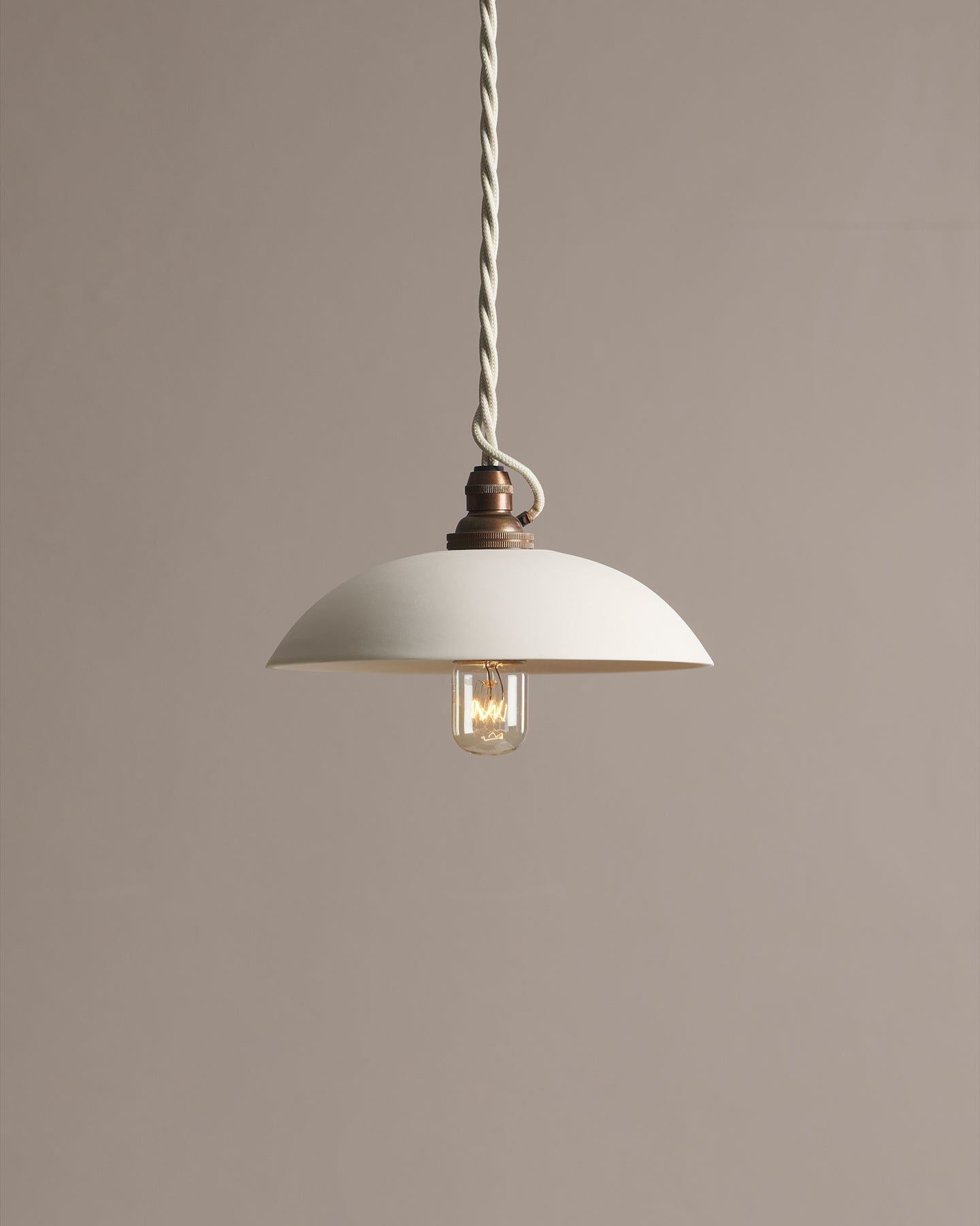 Small Plain Skullcap Porcelain Pendant Light