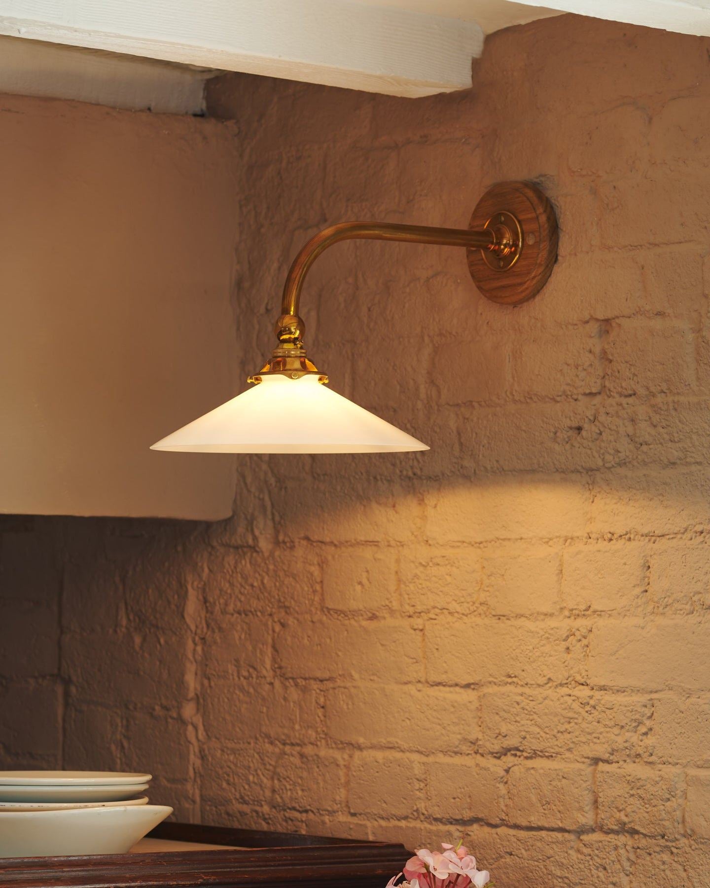 The Heirloom Task Light with Milk Glass Shade - Small