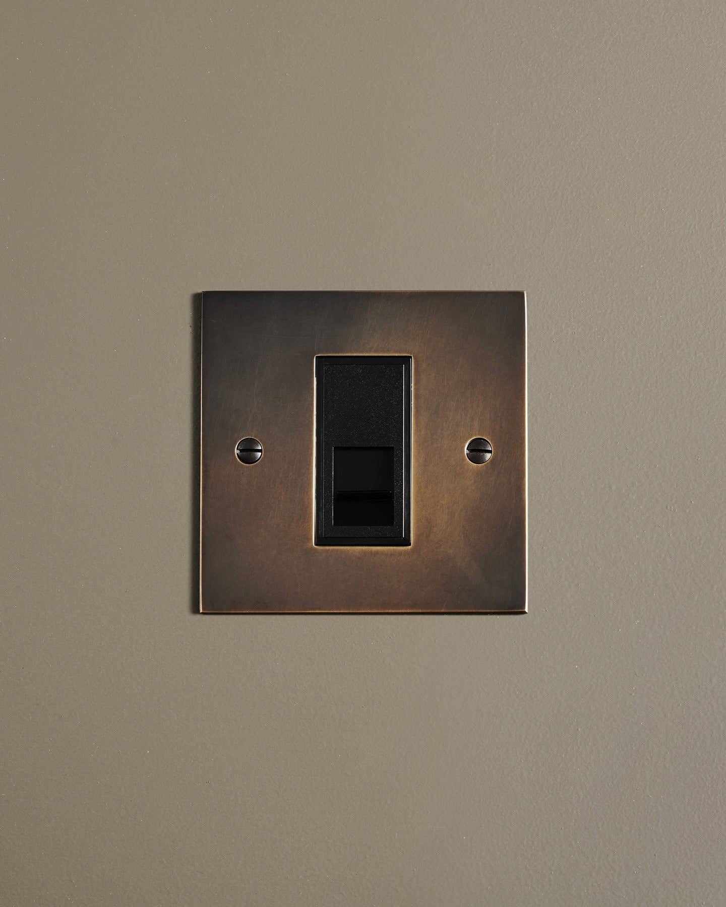 Oxidised Brass Classic Telecom Outlet