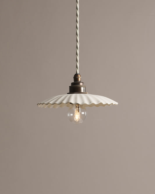 Small Narrow Pleat Porcelain Light