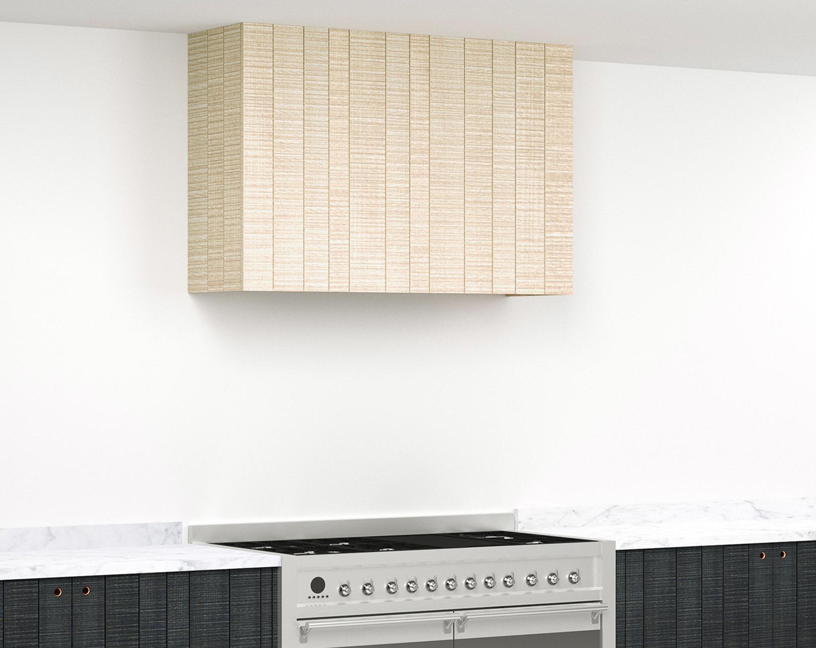 A render of a canopy for housing an extractor fan from deVOL's Sebastian Cox range.