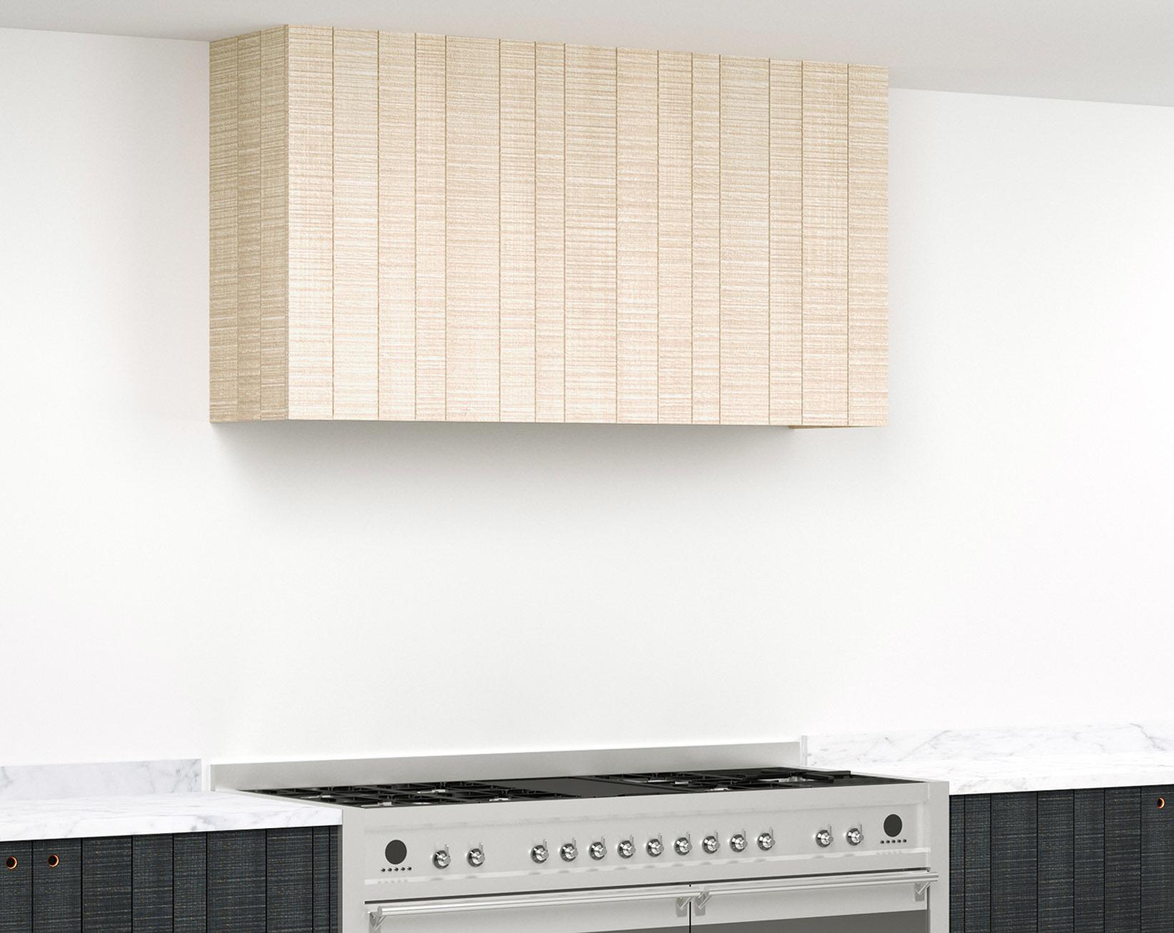 A render of a canopy for housing an extractor fan from deVOL's Sebastian Cox range.