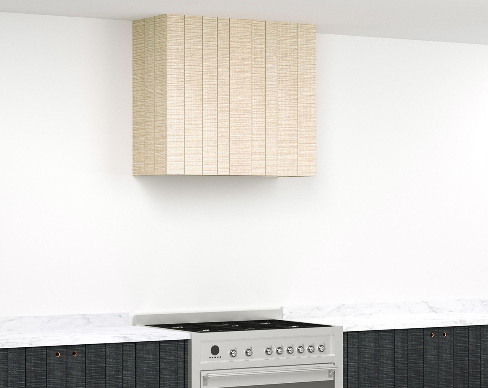 A render of a canopy for housing an extractor fan from deVOL's Sebastian Cox range.