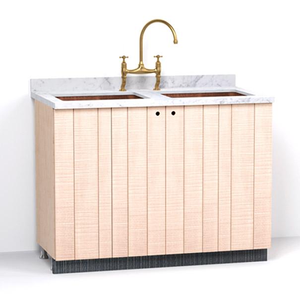 A render of a kitchen sink cupboard from deVOL's Sebastian Cox range.