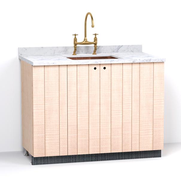 A render of a kitchen sink cupboard from deVOL's Sebastian Cox range.