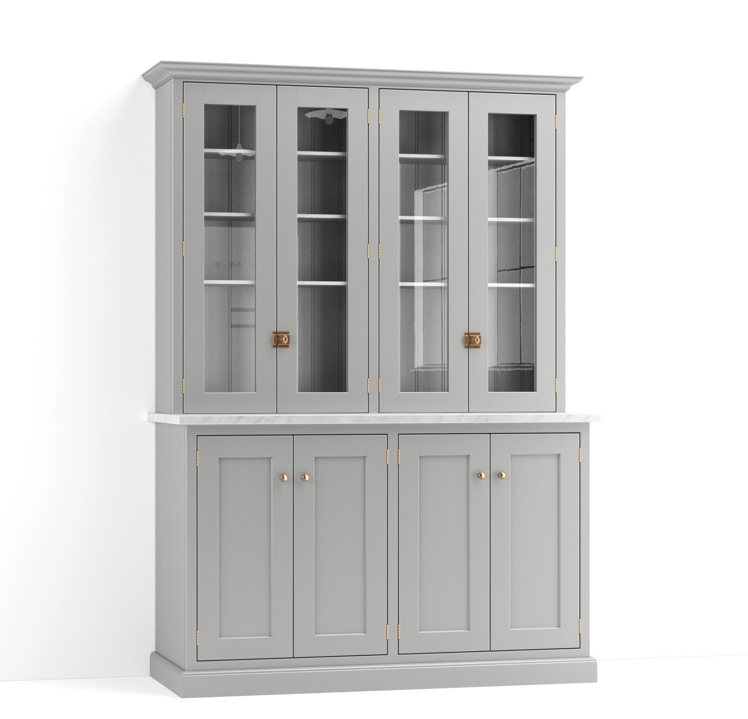 A render of a freestanding larder cupboard from deVOL's Real Shaker range.