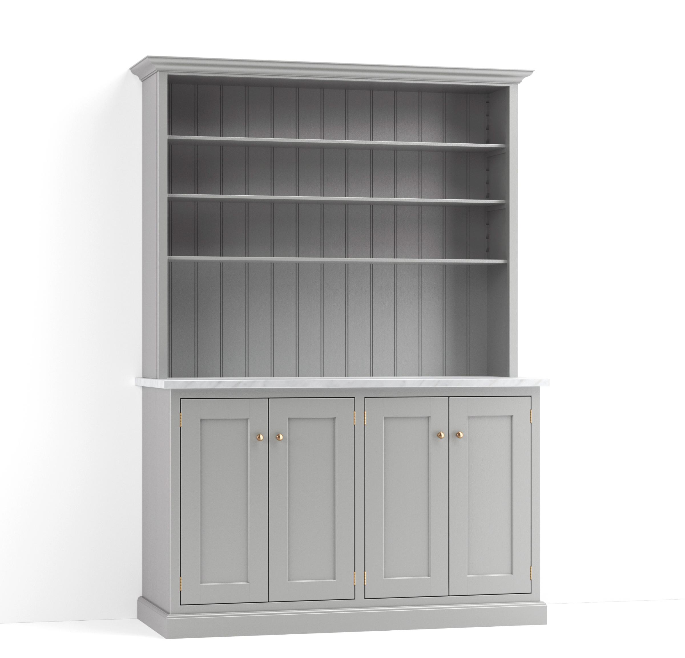 A render of a freestanding larder cupboard from deVOL's Real Shaker range.