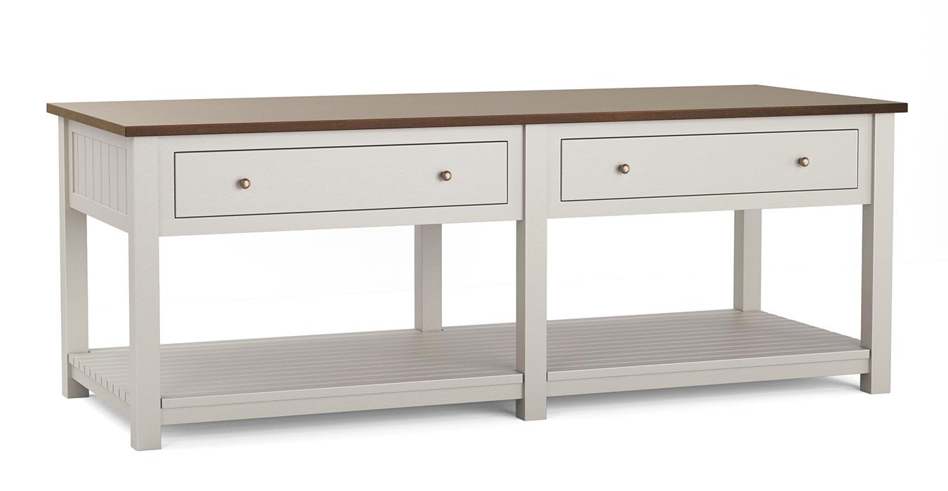 A render of a prep table with slats from deVOL's Real Shaker range.