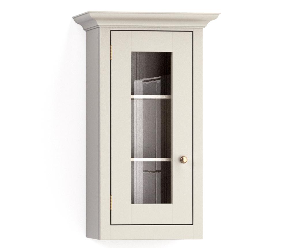 A render of a painted, glazed wall cupboard from deVOL's Real Shaker range.
