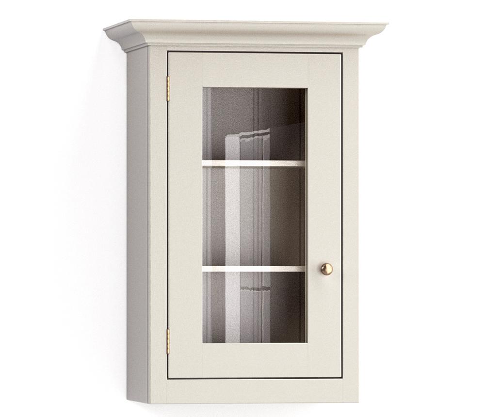 A render of a painted, glazed wall cupboard from deVOL's Real Shaker range.