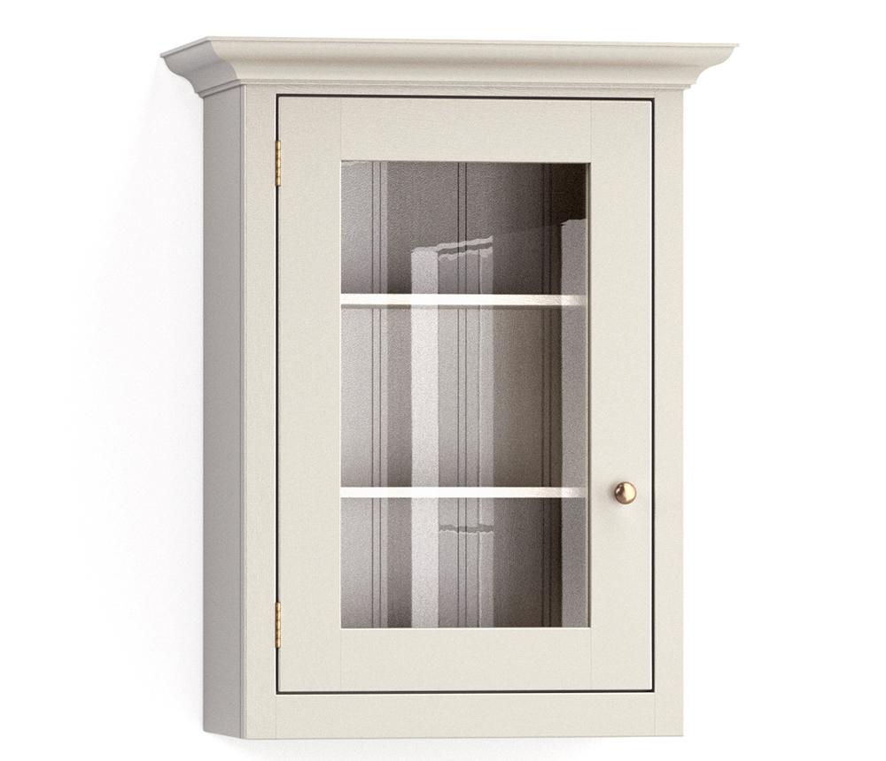 A render of a painted, glazed wall cupboard from deVOL's Real Shaker range.